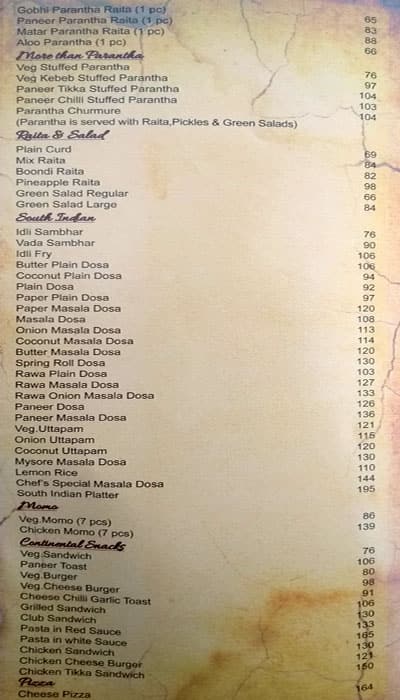 Anand Vatika menu