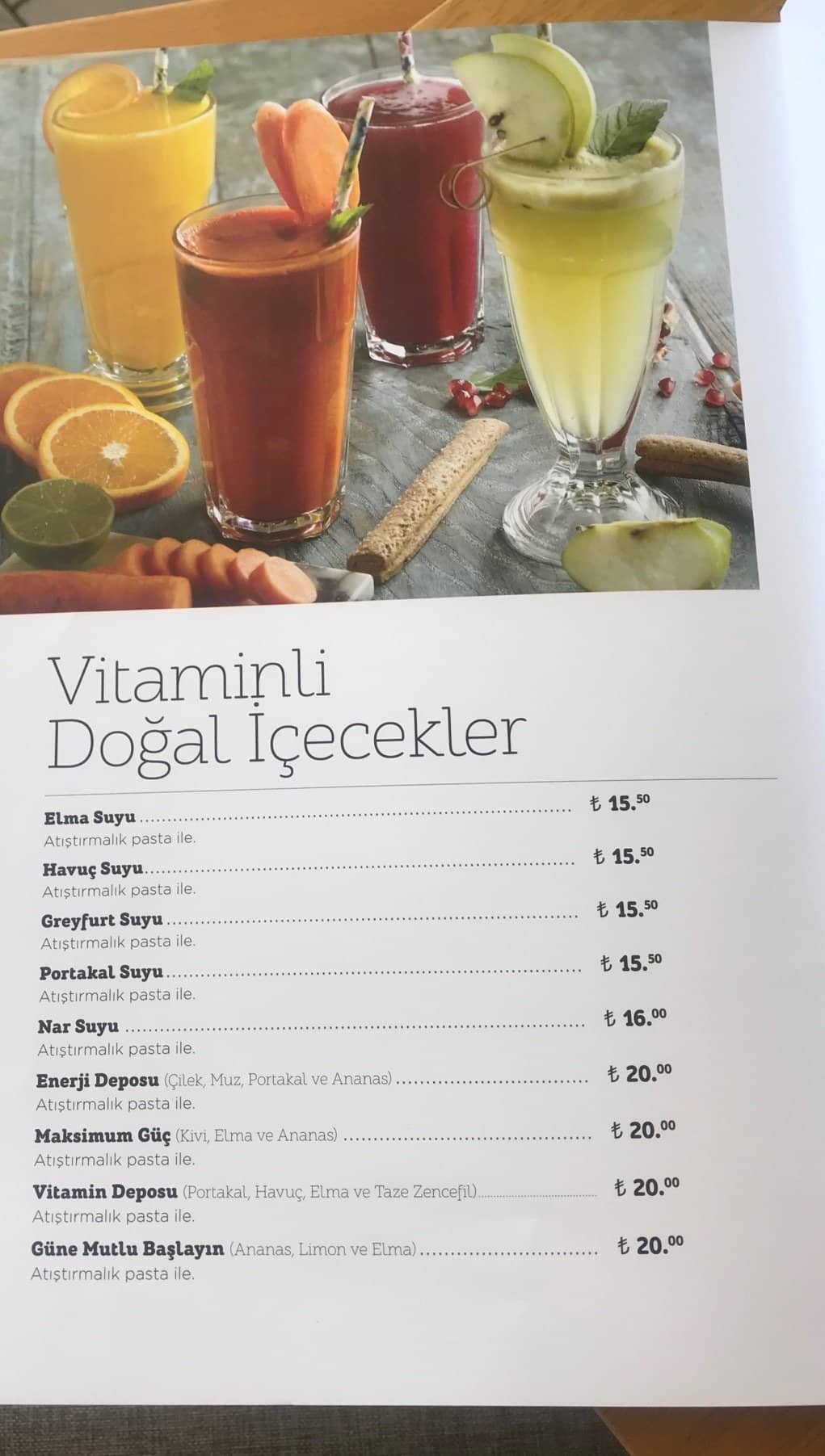 Menu at Mado, Istanbul, Fatih Sultan Mehmet Cd. No:34
