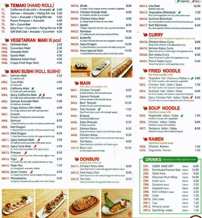 Hana Sushi Menu, Menu for Hana Sushi, Finsbury Park, London Zomato UK