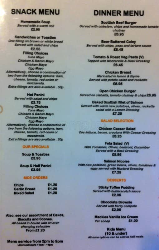 Haddington Place Cafe Menu, Menu for Haddington Place Cafe, Broughton