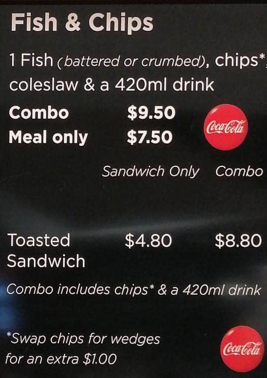 Menu at Pasta Bella cafeteria, Hamilton