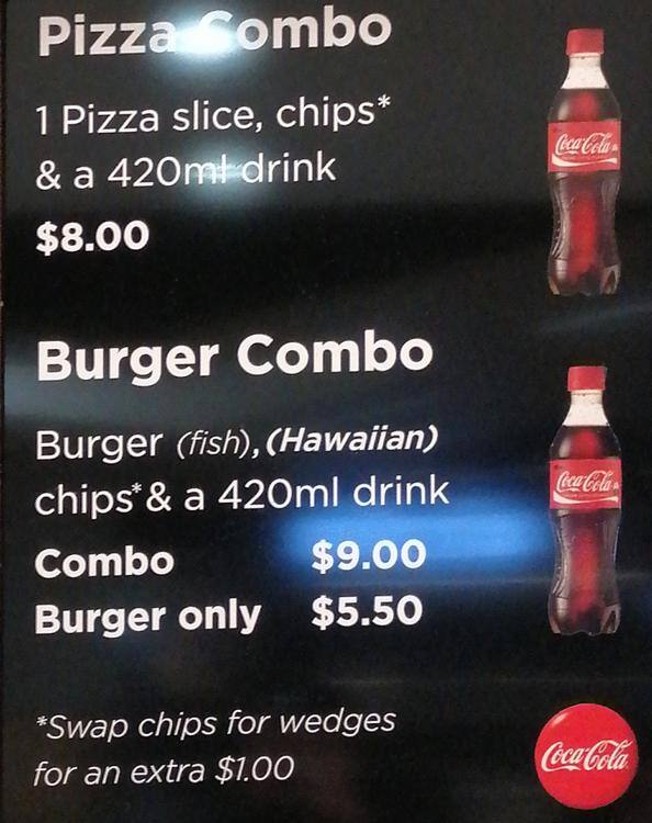 Menu at Pasta Bella cafeteria, Hamilton