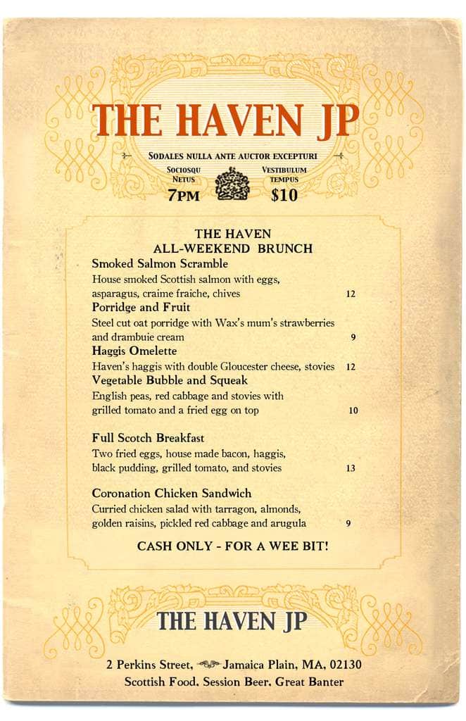 The Haven Menu, Menu for The Haven, Jamaica Plain, Boston Urbanspoon