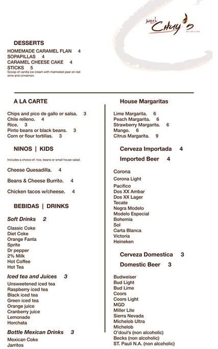 Carta de Chuy's