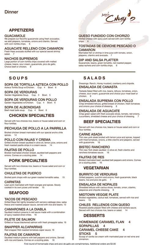 Carta de Chuy's