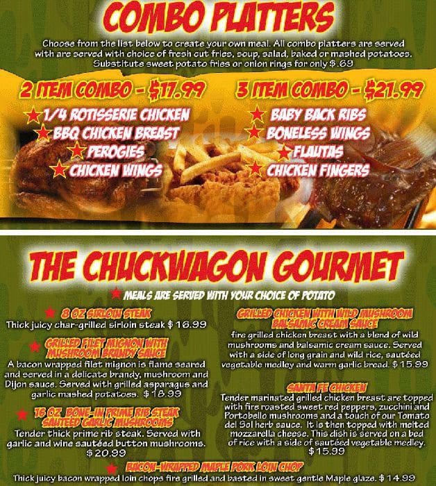 Chaps Restaurant меню