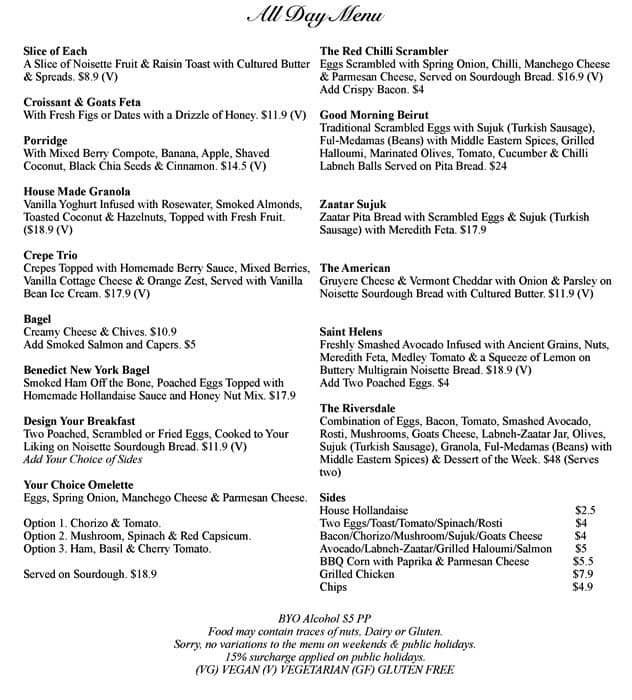 Saint Helen Cafe Menu, Menu for Saint Helen Cafe, Hawthorn, Melbourne ...