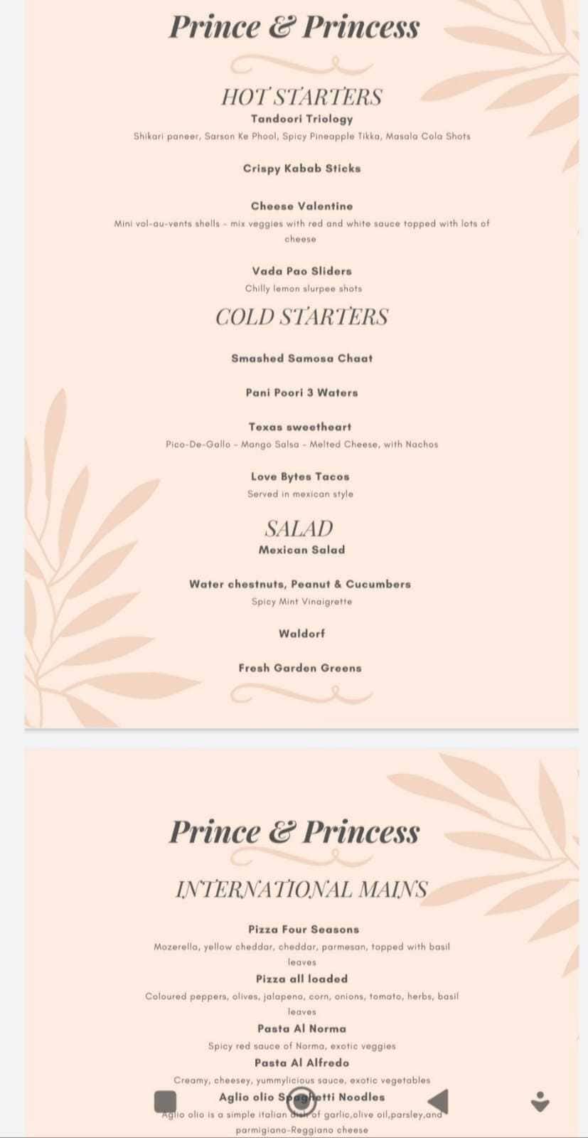Soulmate Restaurant menu