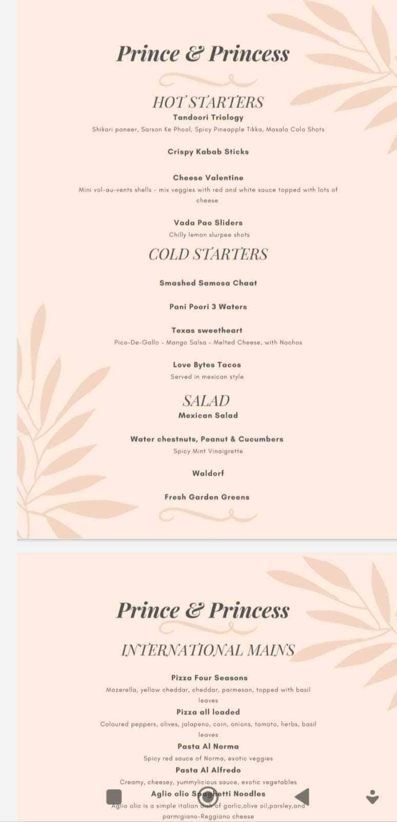 Soulmate Restaurant menu