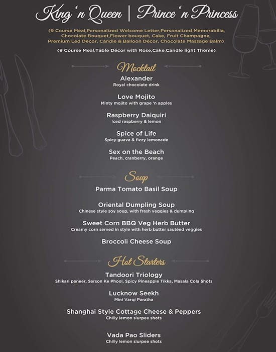 Soulmate Restaurant menu