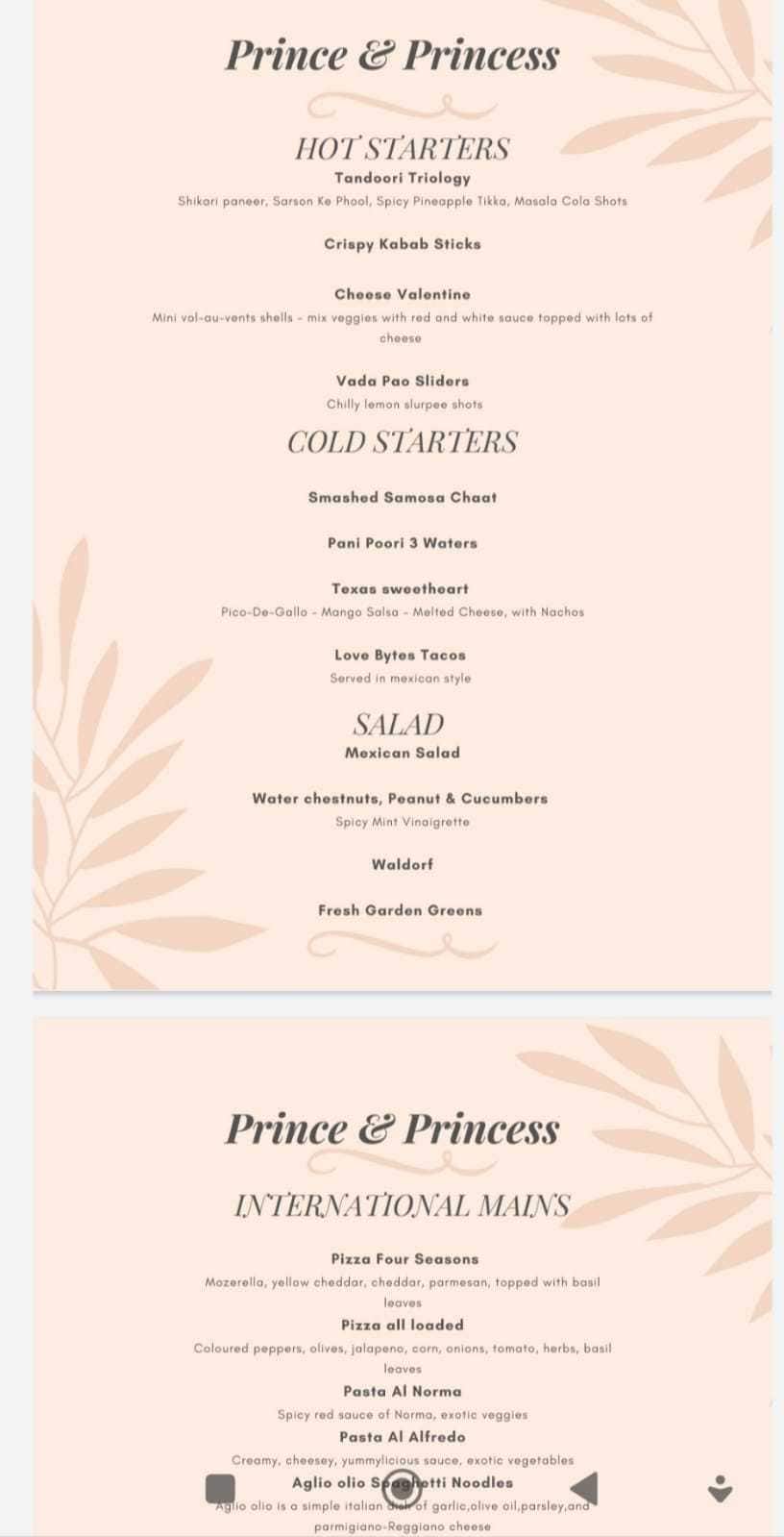 Soulmate Restaurant menu