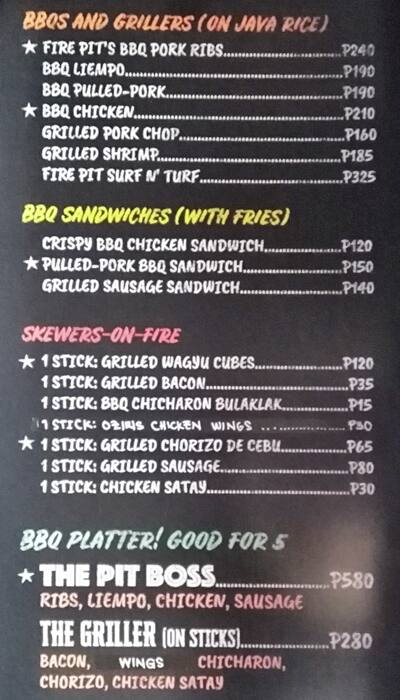 Fire Pit Menu Menu For Fire Pit Tunasan Muntinlupa City