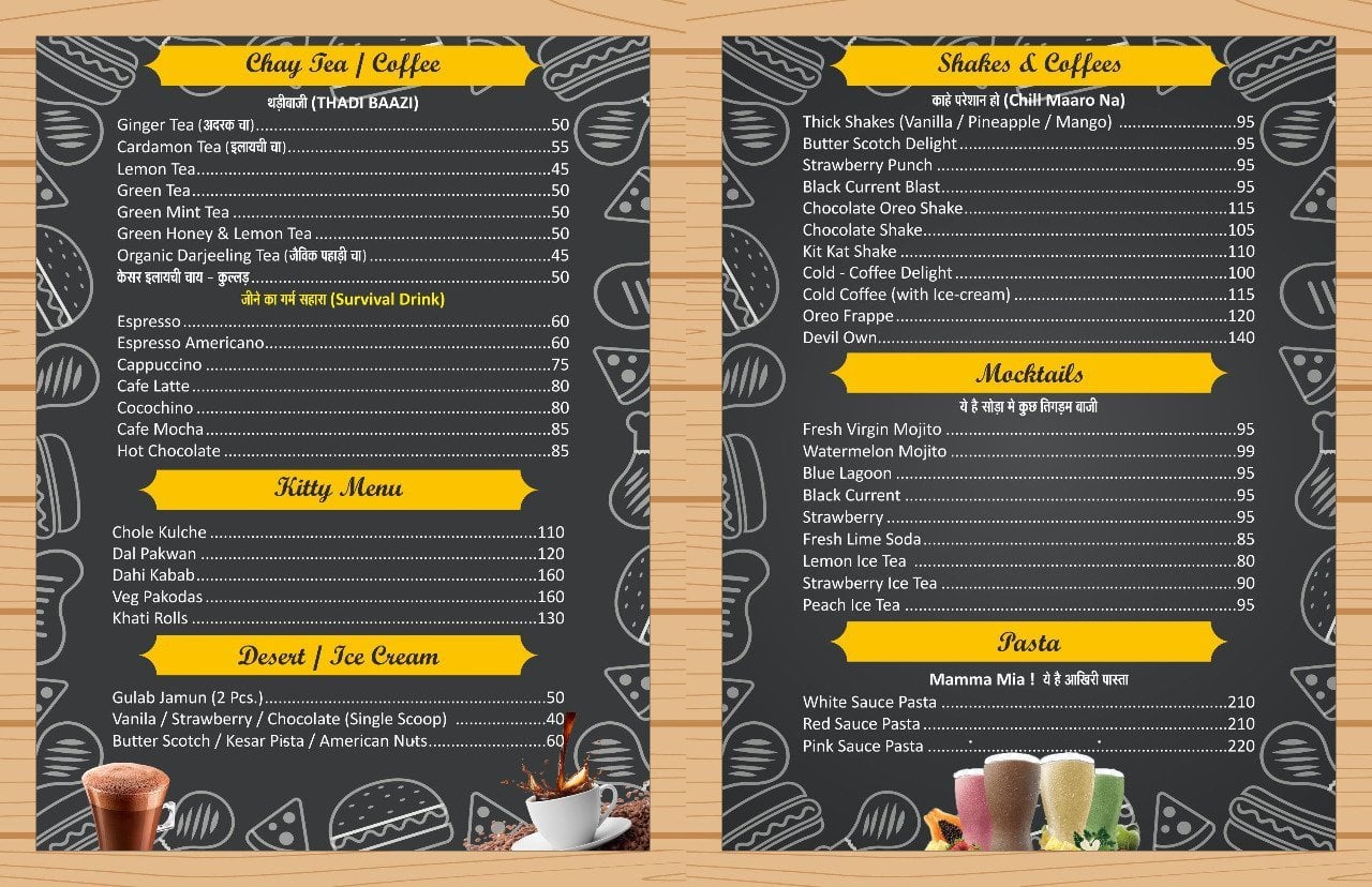 Menu of Sportz Cafe, Alwar Locality, Alwar