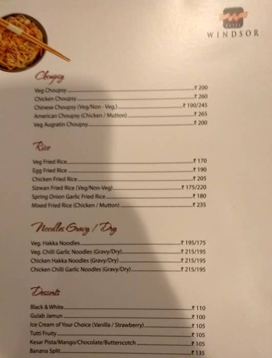 Menu at Bell Pepper Restaurant Hotel Windsor, Patna