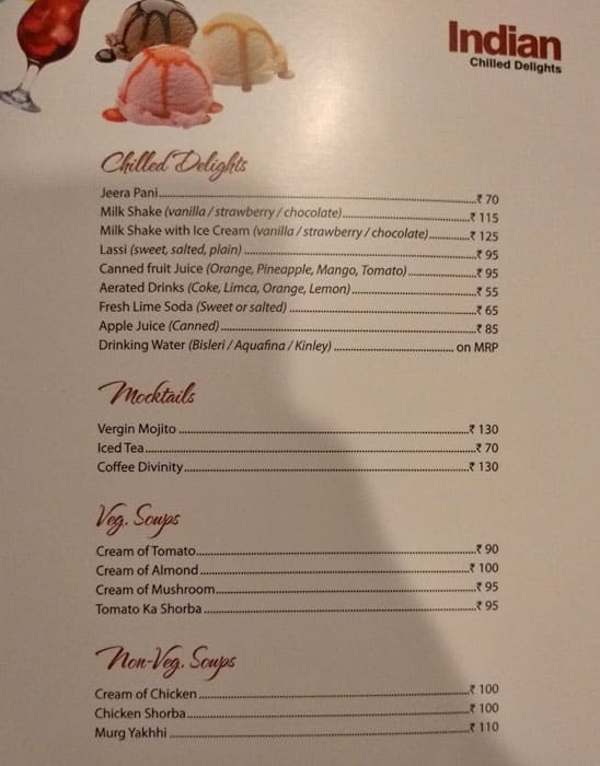 Menu at Bell Pepper Restaurant Hotel Windsor, Patna