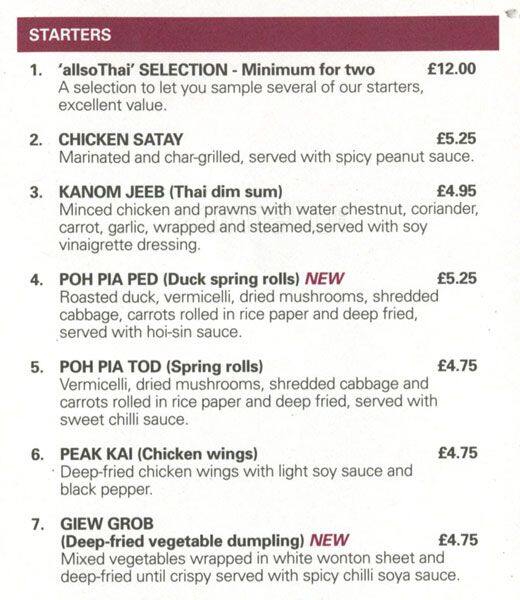 Allso Thai Menu, Menu for Allso Thai, Wembley, London Zomato UK