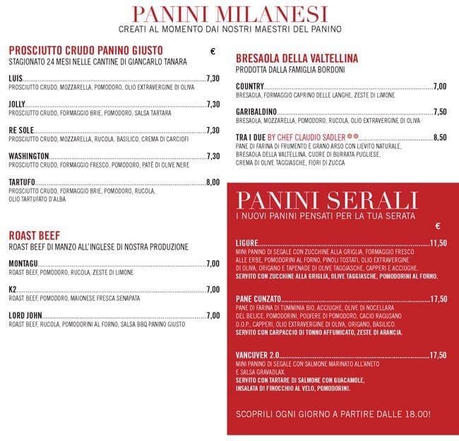 Menu di Panino Giusto 