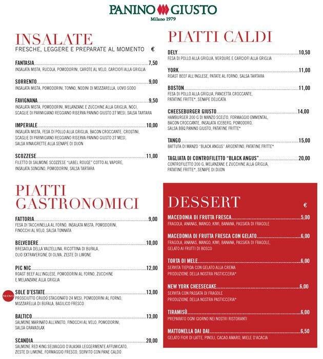 Menu di Panino Giusto 