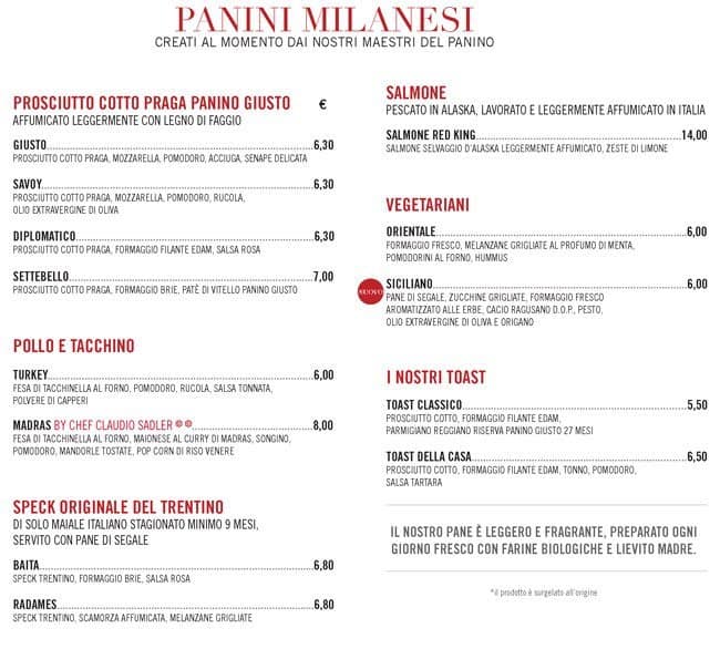 Menu di Panino Giusto 