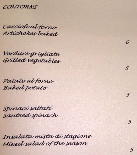 Menu di Fiori oscuri Bistrot & Bar 