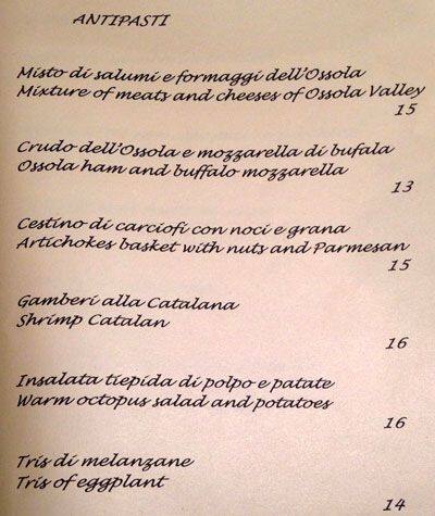 Menu di Fiori oscuri Bistrot & Bar 