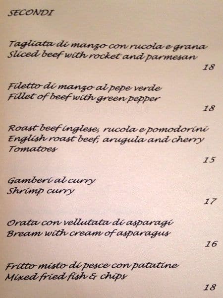 Menu di Fiori oscuri Bistrot & Bar 
