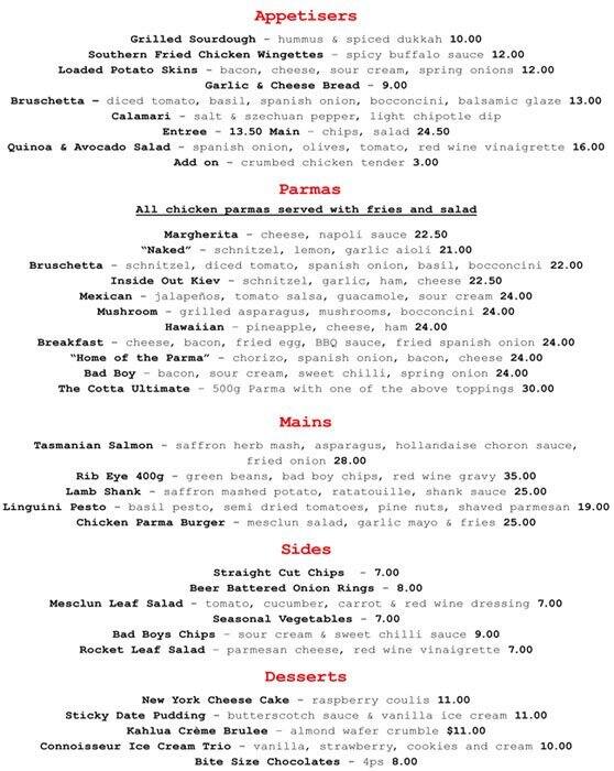 Cotta Menu Menu Restauracji Cotta Southbank Melbourne Urbanspoon Cotta Menu Menu Restauracji Cotta Southbank Melbourne Urbanspoon