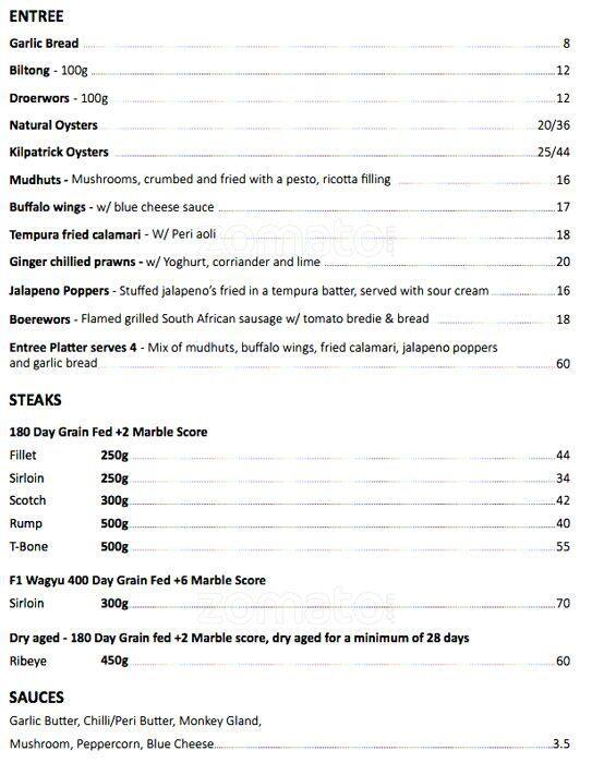 Hippo Creek African Grill Menu Urbanspoon/Zomato