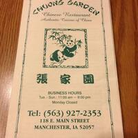 Chuong Garden Chinese Restaurant Menu