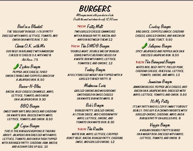 Menu at Pickle Barrel, Monroe