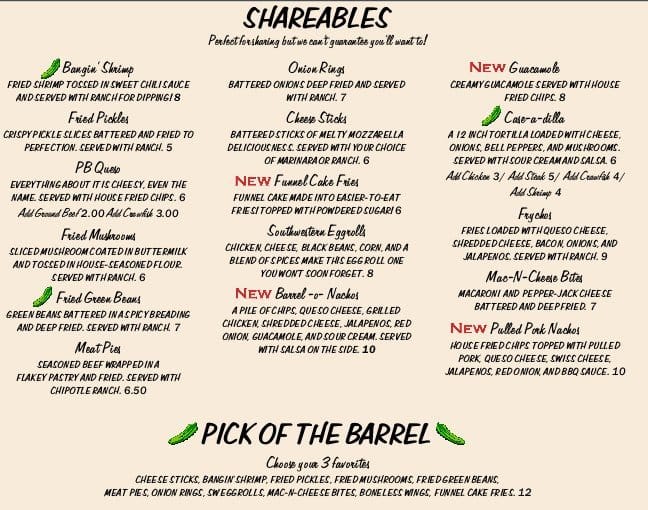 Pickle Barrel Menu, Menu for Pickle Barrel, Monroe, Monroe - Urbanspoon ...