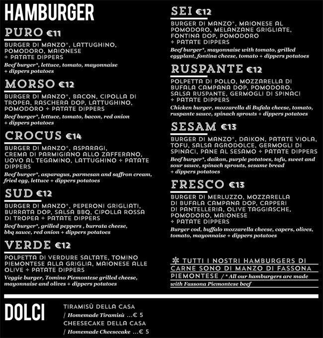 Morso Burger a Milano Foto del Menu con Prezzi Zomato Italia