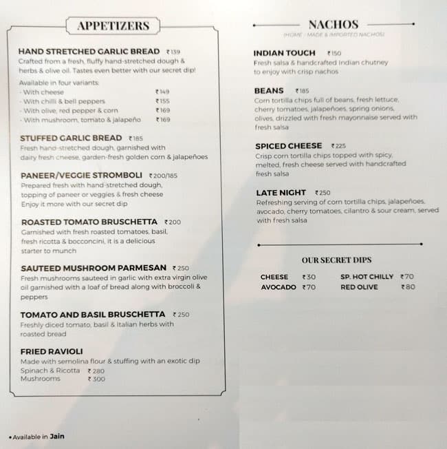 Menu Of Ks Charcoal Piplod Surat