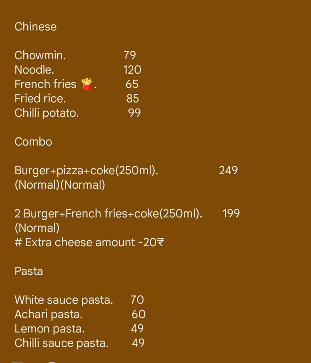 Menu of Chatori Juban, Shahdara, New Delhi