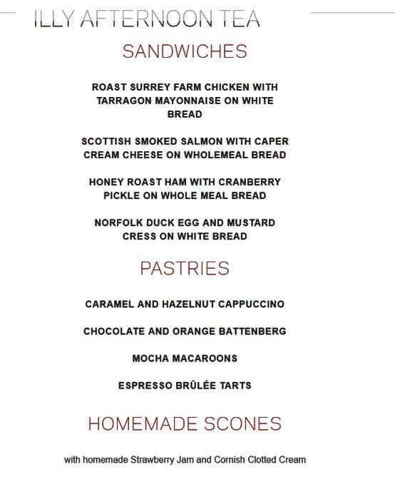 Carta del restaurante Afternoon Tea at The Dilly Piccadilly, Londres