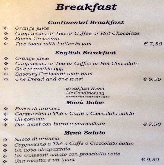 Panificio Pasticceria PALOMBI menu
