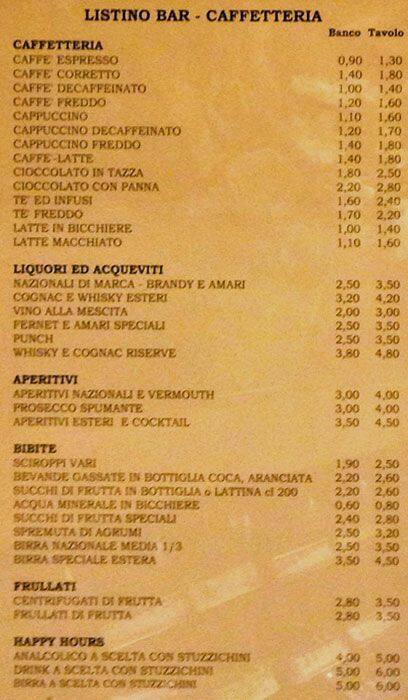 Panificio Pasticceria PALOMBI menu