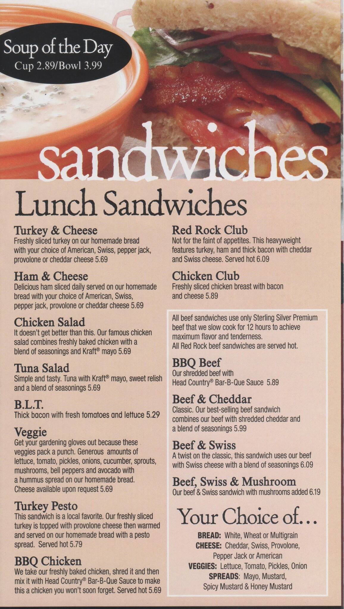 Menu at Red Rock Bakery & Deli, Stillwater, 910 N Boomer Rd