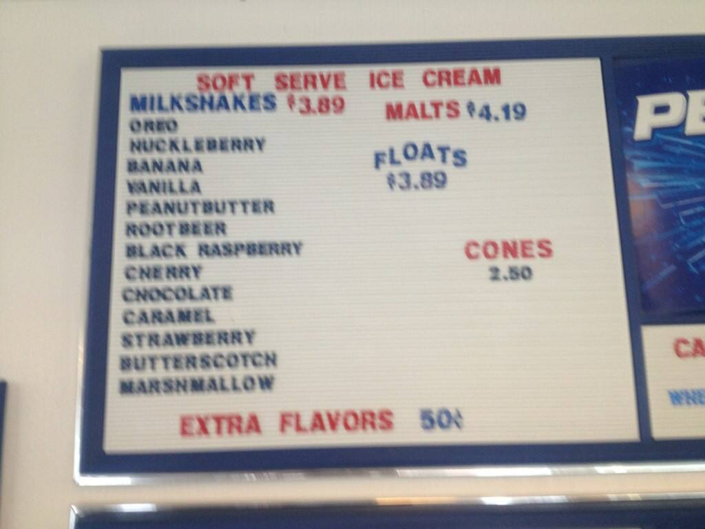 Odessa Drive In Menu, Menu for Odessa Drive In, Odessa, Odessa