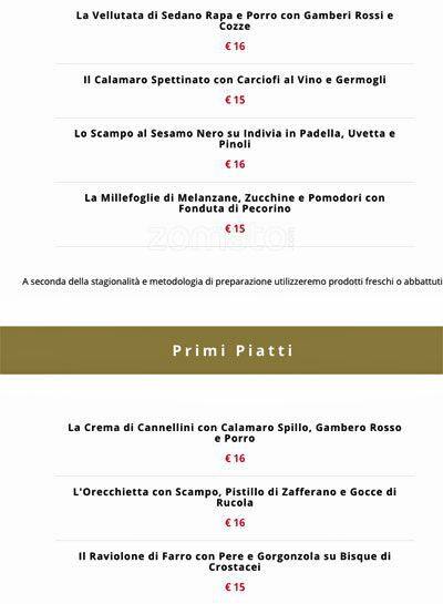 Sensus Restaurant Speisekarte