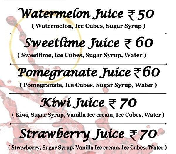 Menu at Hot Breads, Bahour, Cuddalore Pondy Main Road