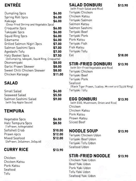 Hatz Restaurant Menu, Menu for Hatz Restaurant, Newmarket, Auckland ...