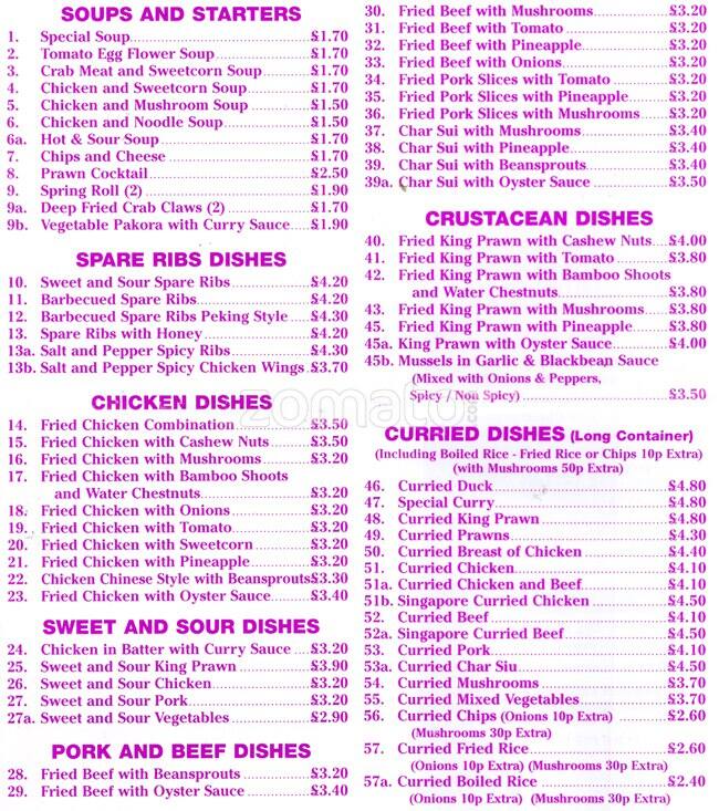 Lotus menu, Menu restauracji Lotus, Scotstoun, Glasgow Zomato UK