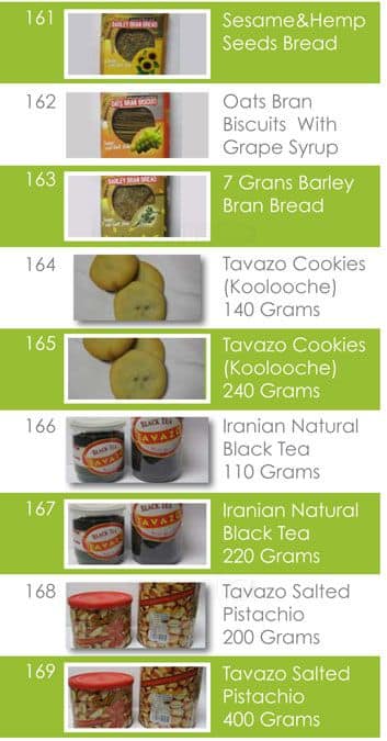 Tavazo menu