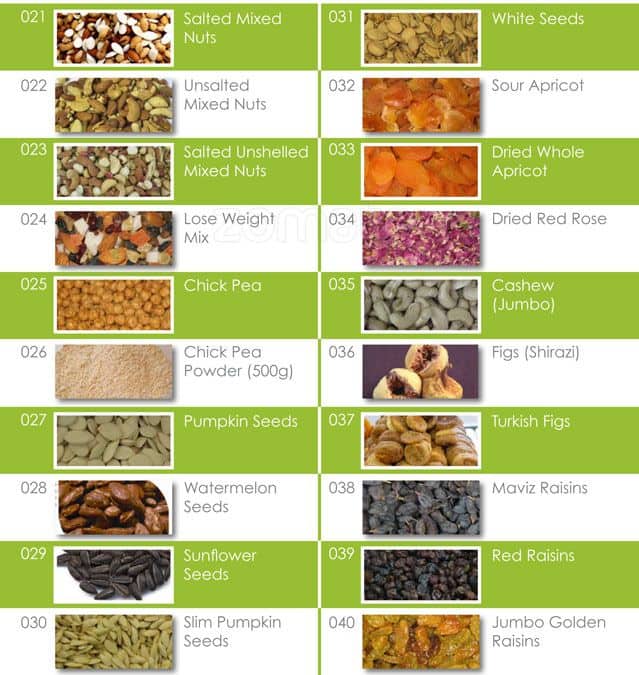 Tavazo menu