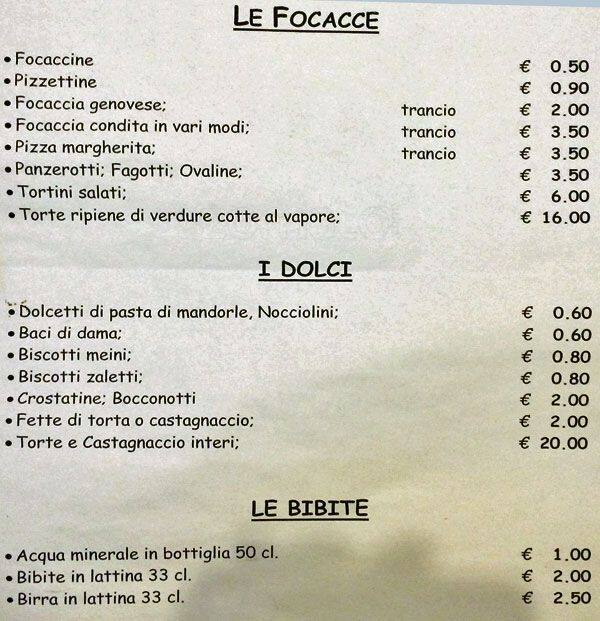 Menu di Il Fontanino 
