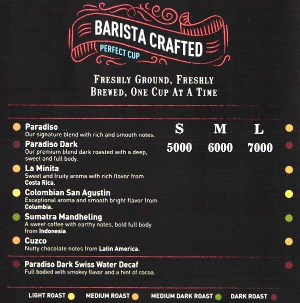 Second Cup Menu, Menu for Second Cup, El Hosn, Beirut District