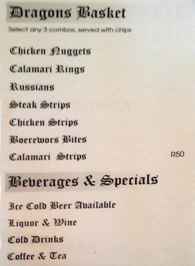 Dragon's Den menu
