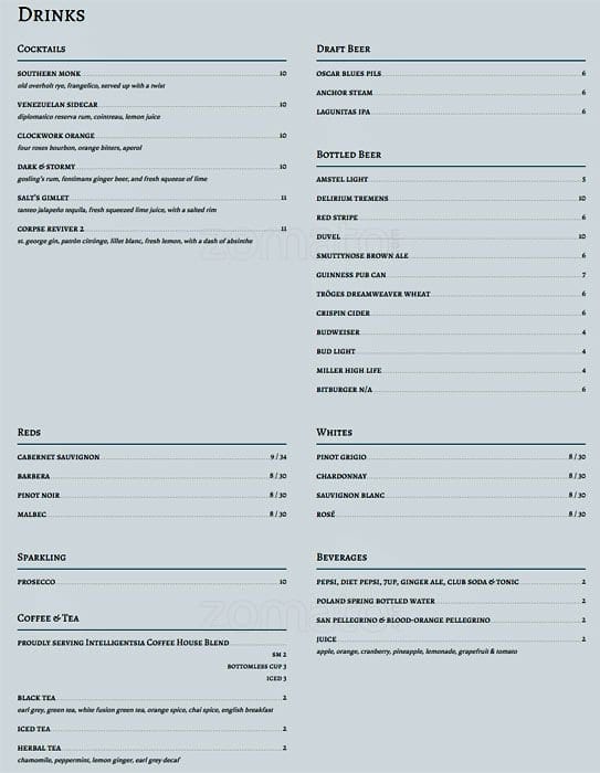 Fresh Salt Menu, Menu for Fresh Salt, Financial District, New York City Urbanspoon/Zomato