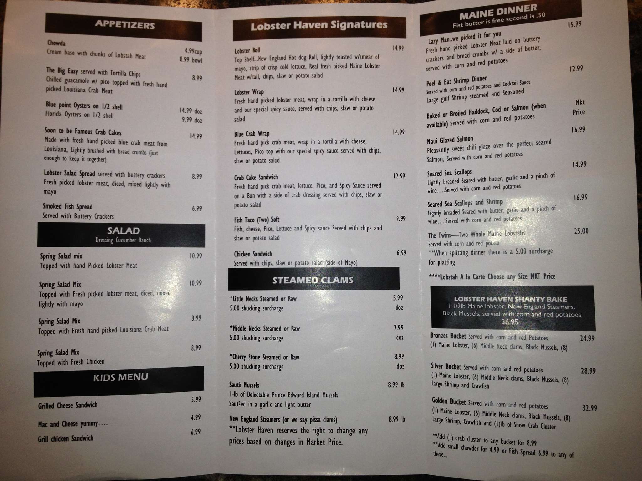 Lobster Haven Menu, Menu for Lobster Haven, Westchase / Citrus Park, Tampa Bay Urbanspoon/Zomato